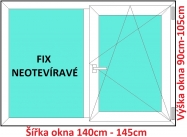 Okna FIX+OS SOFT rka 140 a 145cm x vka 90-105cm